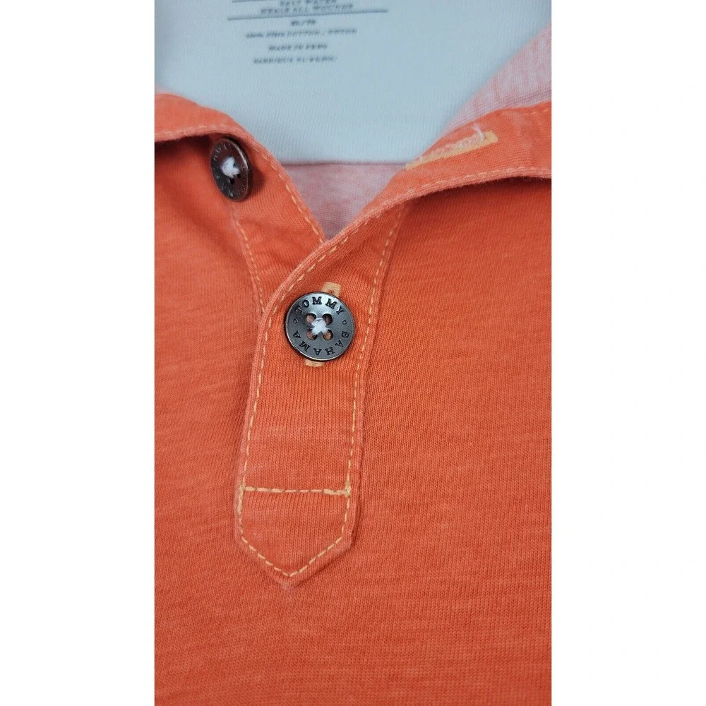 Tommy Bahama Jeans Polo Shirt Orange Mens XL 100% Pima‎ Cotton Short Sleeve